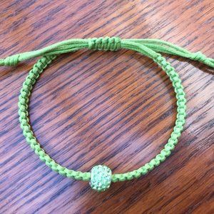 Women's Green Peridot Cord Bracelet August Birthstone Adjustable One Size